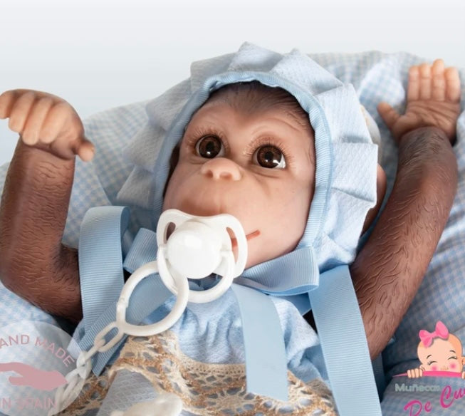 Reborn Silicone Vinyl Monkey Doll Blue