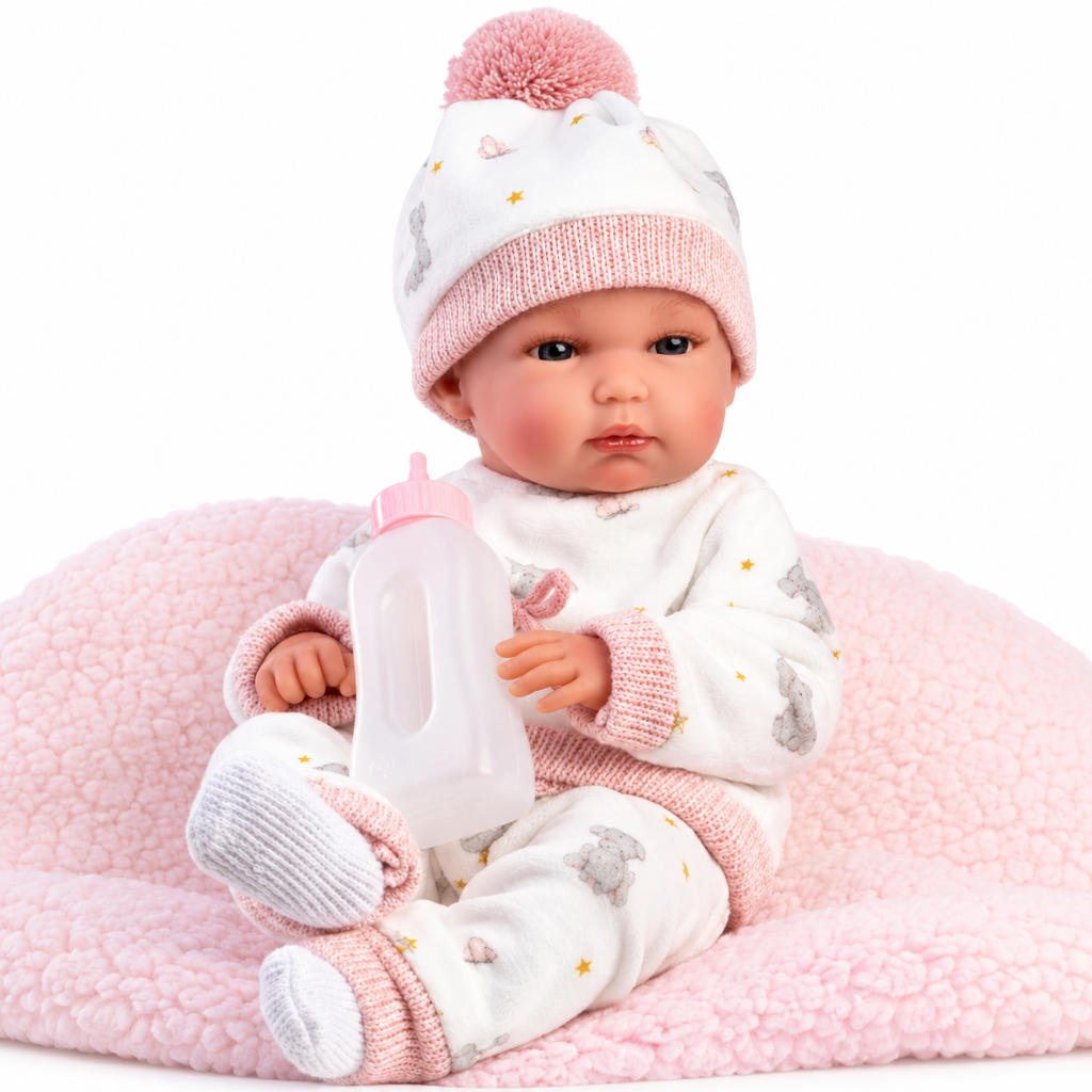 Girl Doll With Cushion 35cm