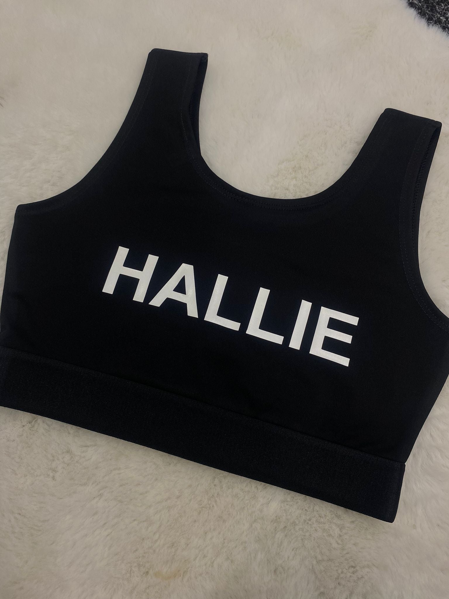 Crop top with large logo on front