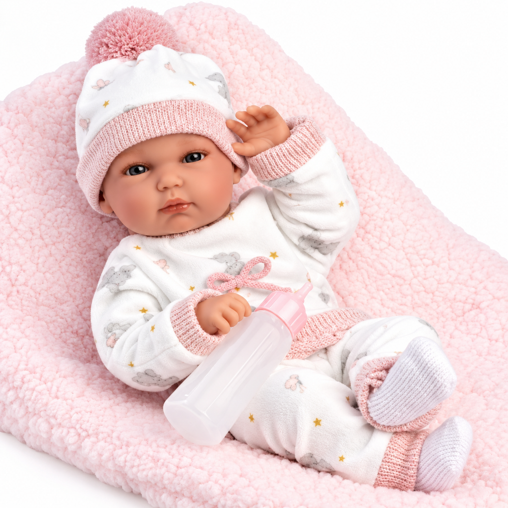 Girl Doll With Cushion 35cm