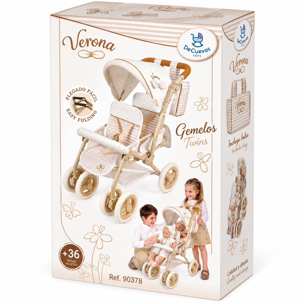 Verona Twin Pram By Decuevas (age 8 and under)