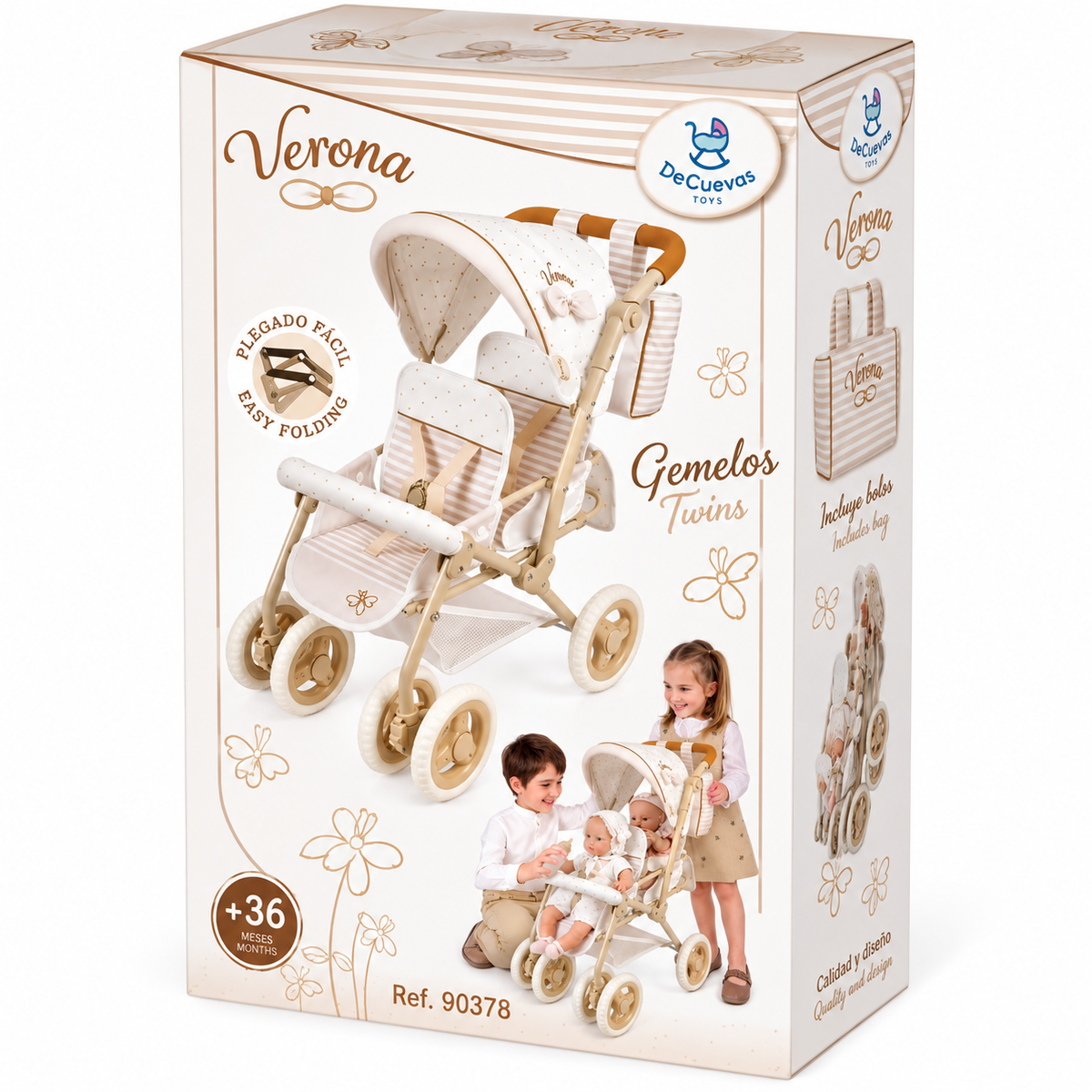 Verona Twin Pram By Decuevas (age 8 and under)