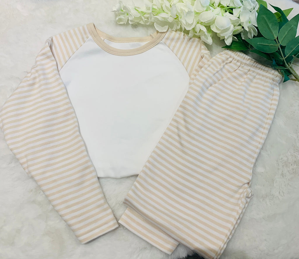 Beige and White Pyjarmas