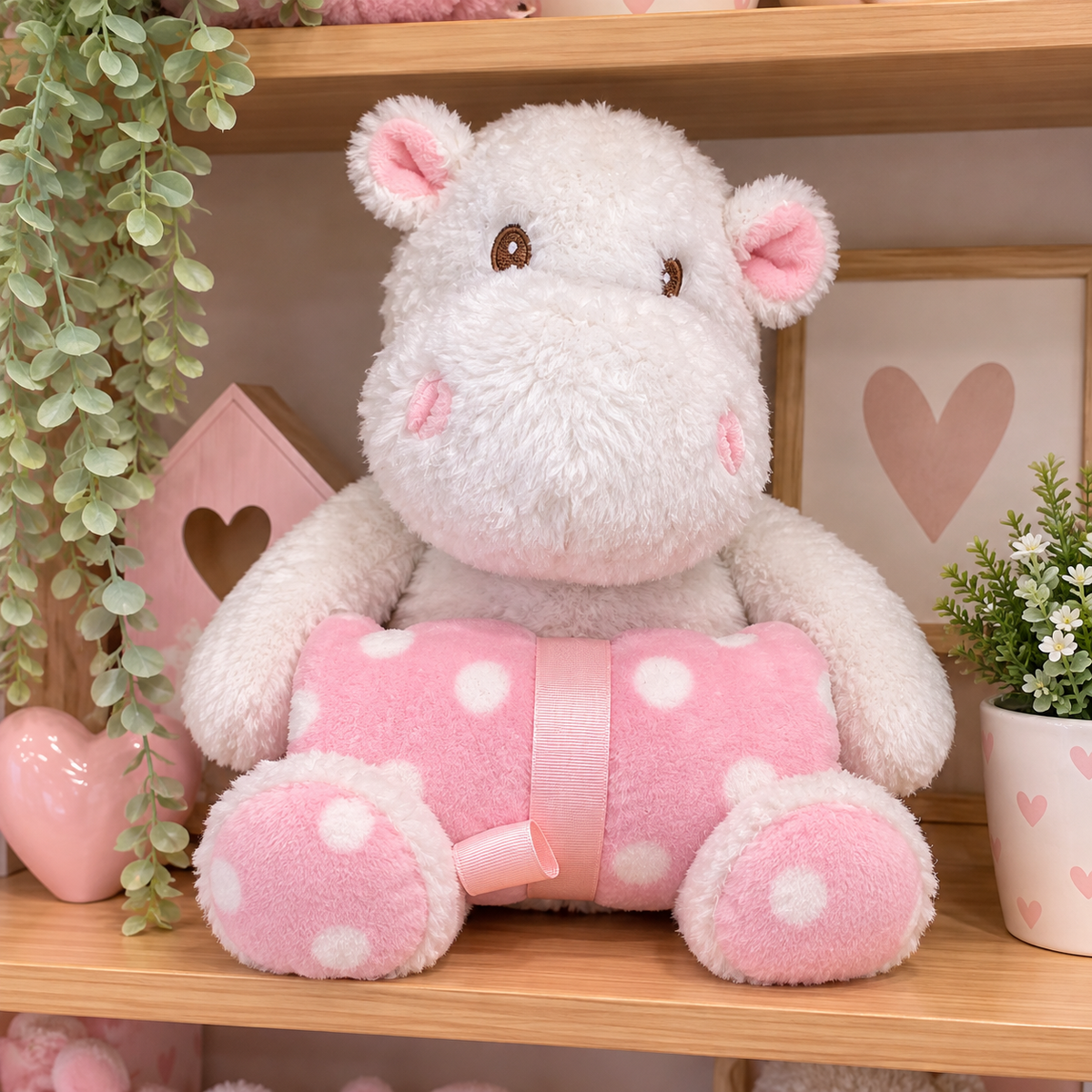 Pink Hippo and Blanket