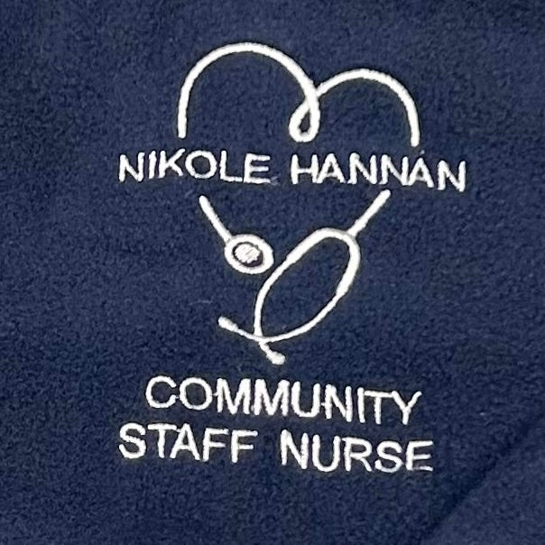 Staff Nurse Heart Navy Fleece And Cardigan