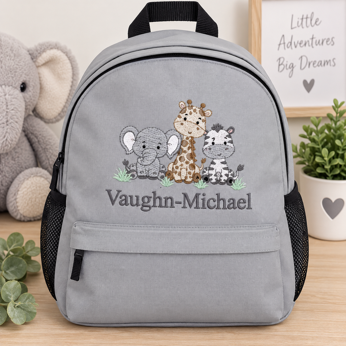 Personalised Grey Backpack
