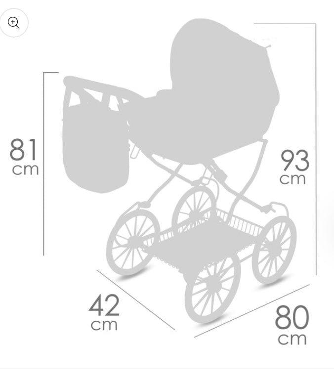 Decuevas Doll Pram 81cm - Honey Pink Bee Collection