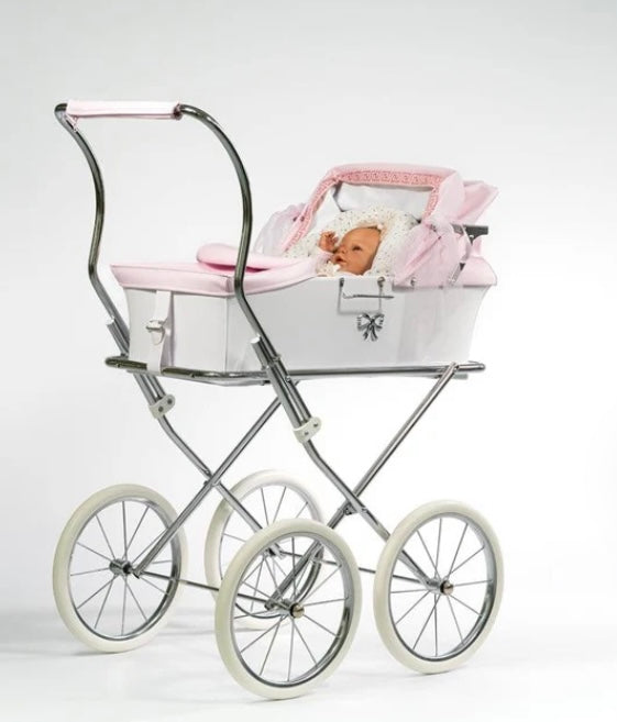 Pink Donosti Pram By Bebelux (3 Handle Heights Available)