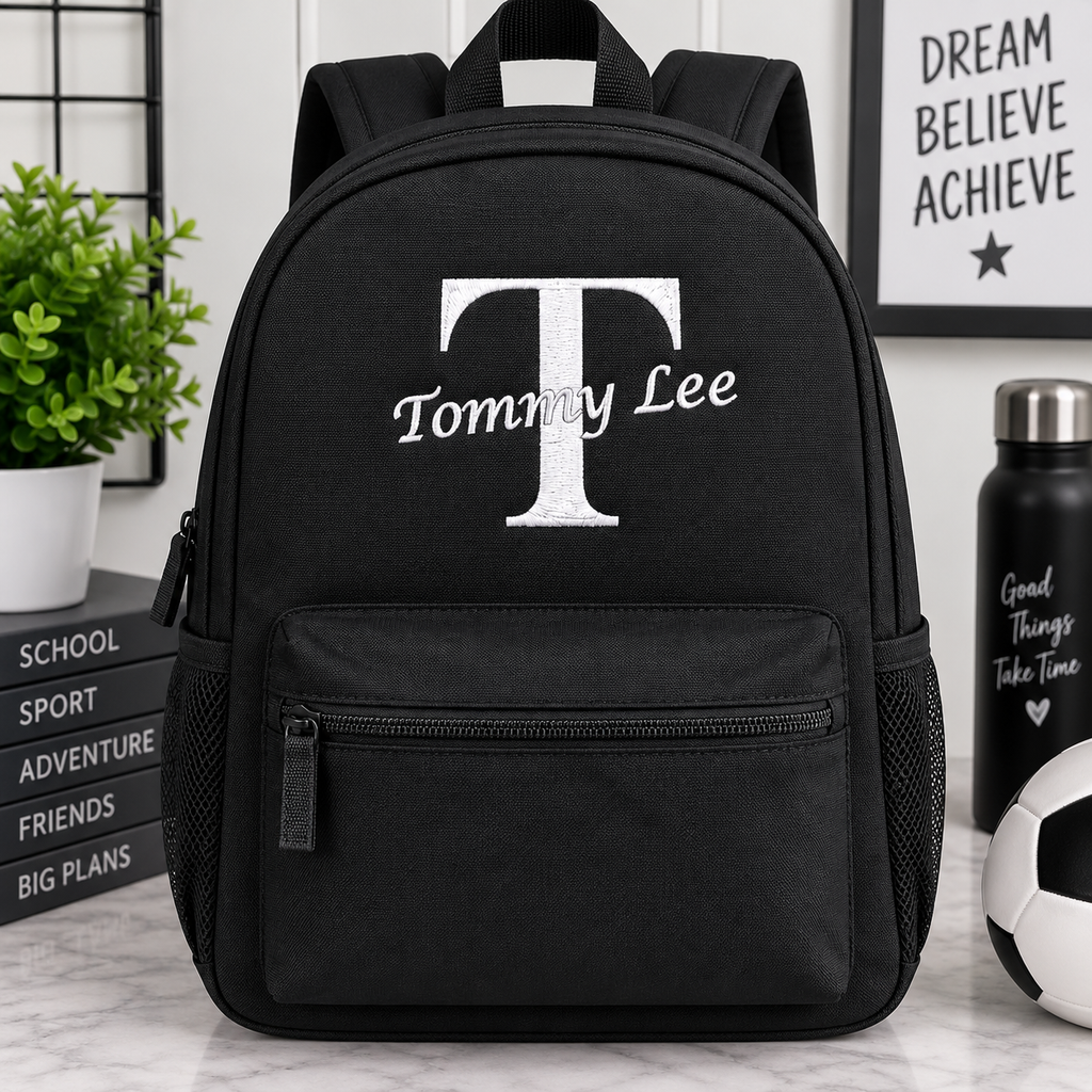 Personlised Black Backpack