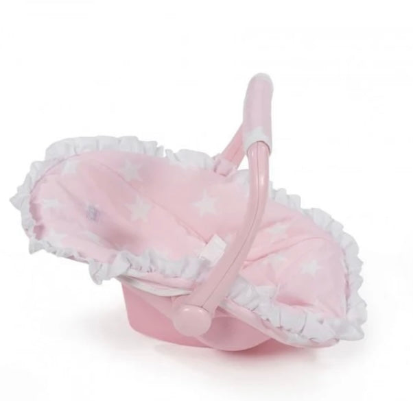 La Nina Carlota Pink And White Star Print Dolls Car Seat