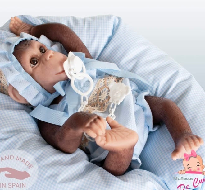 Reborn Silicone Vinyl Monkey Doll Blue
