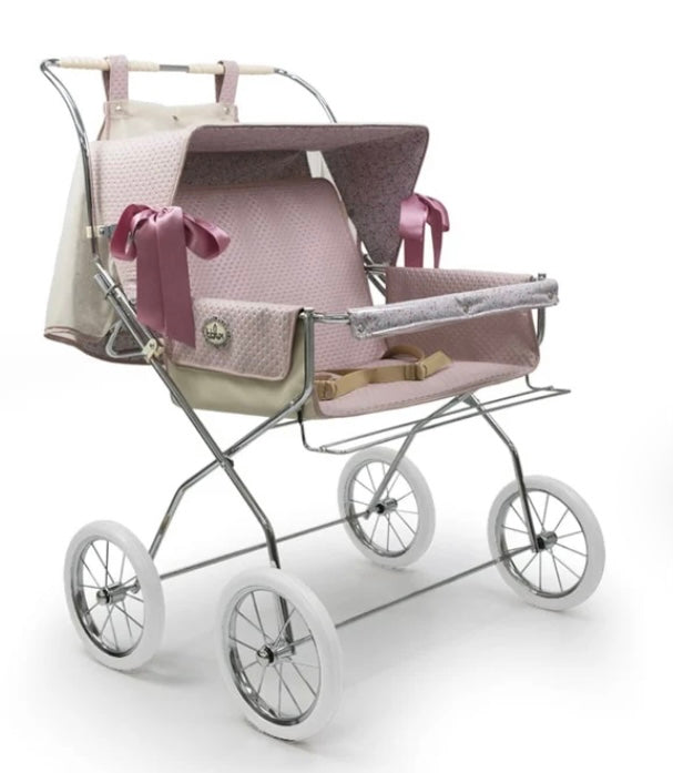 Pink Reborn Vintage Twin Pushchair By Bebelux