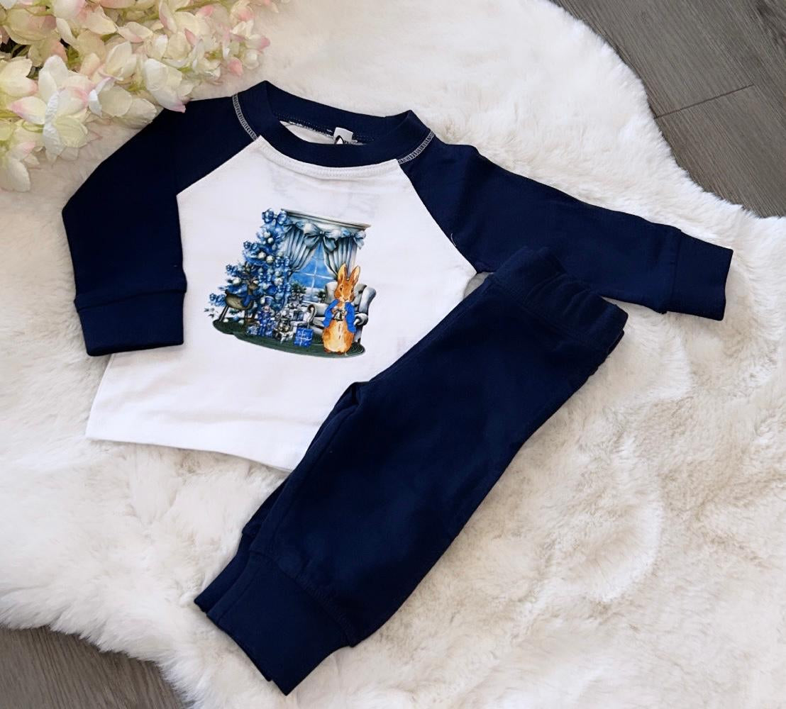 White and Navy Pyjamas