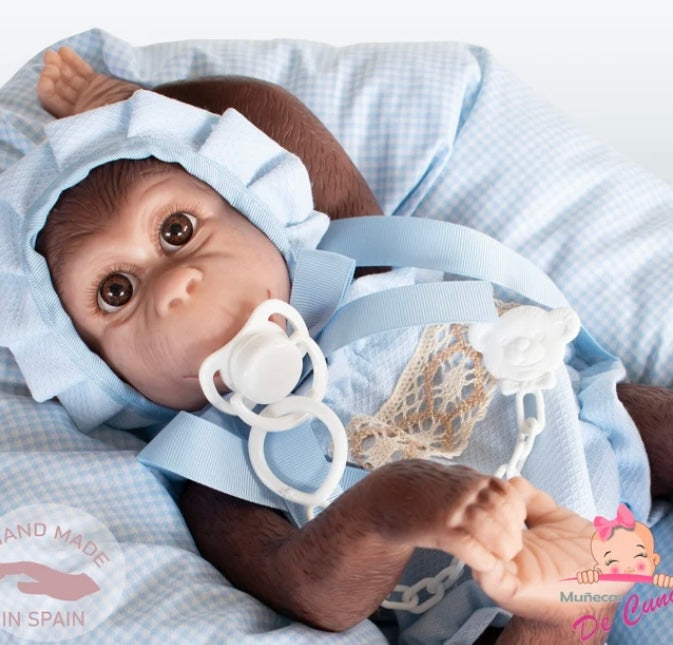 Reborn Silicone Vinyl Monkey Doll Blue