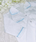 White Pyjamas with Blue Piping