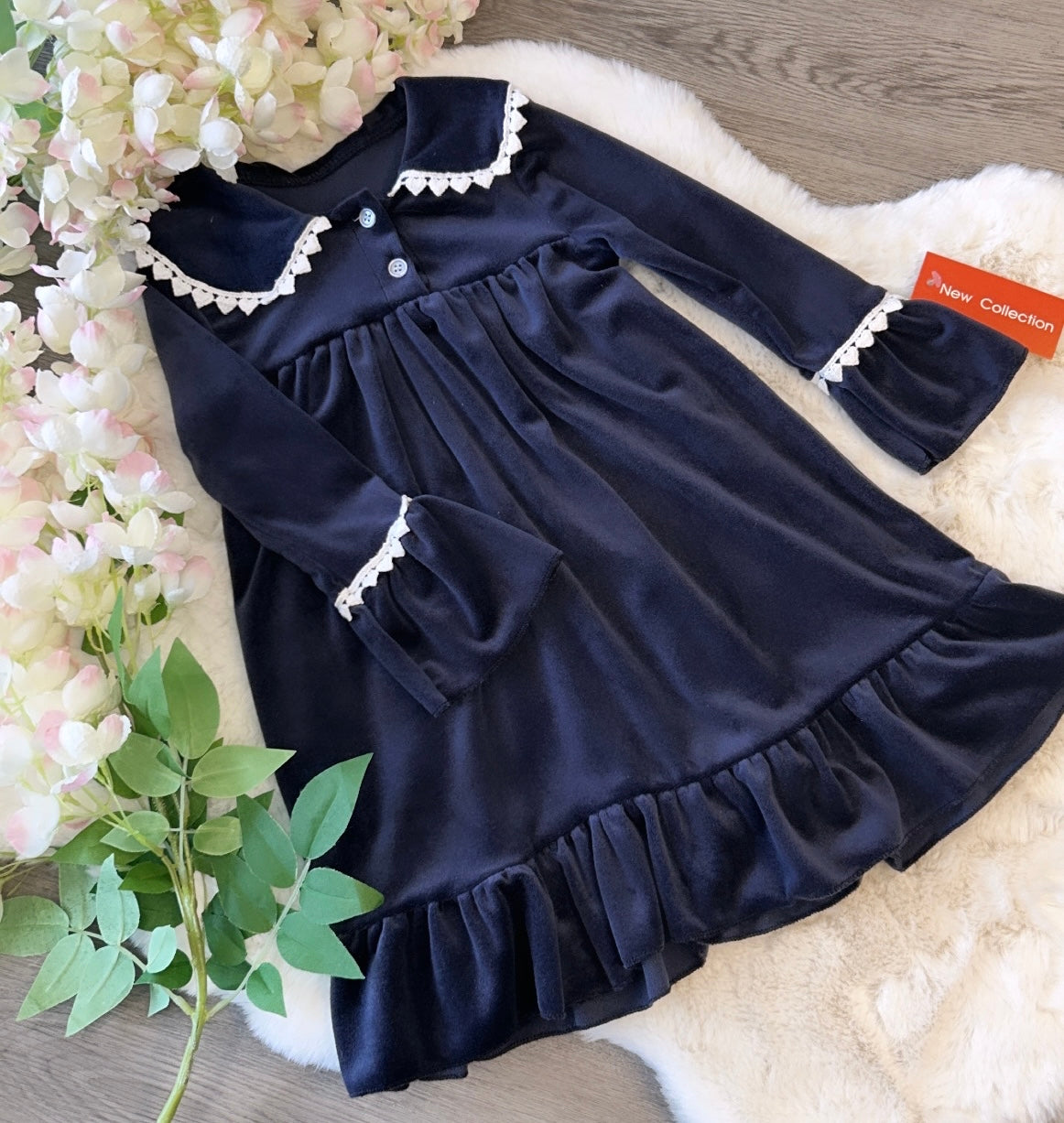 Navy Velvet Nightie