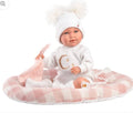 Llorens Pink Check Bed Moon Crying Doll (42cm)