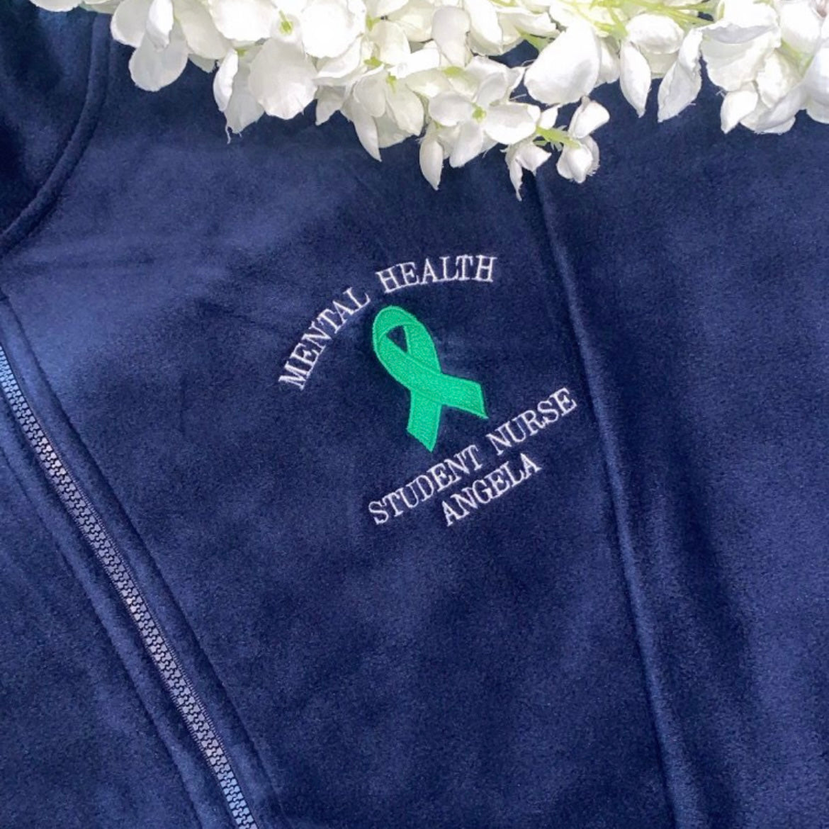 Mental Health Ribbon Navy Fleece And Cardigan