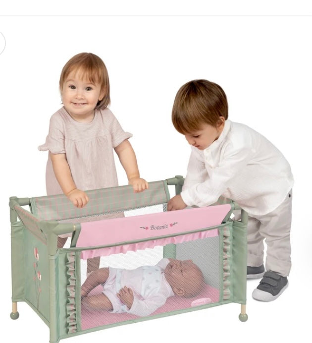 Decuevas Doll Travel Bed Cot Botanic Mint Green Collection