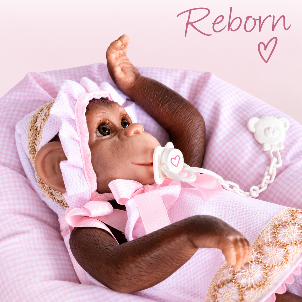 Reborn Silicone Feel Monkey Pink Dress