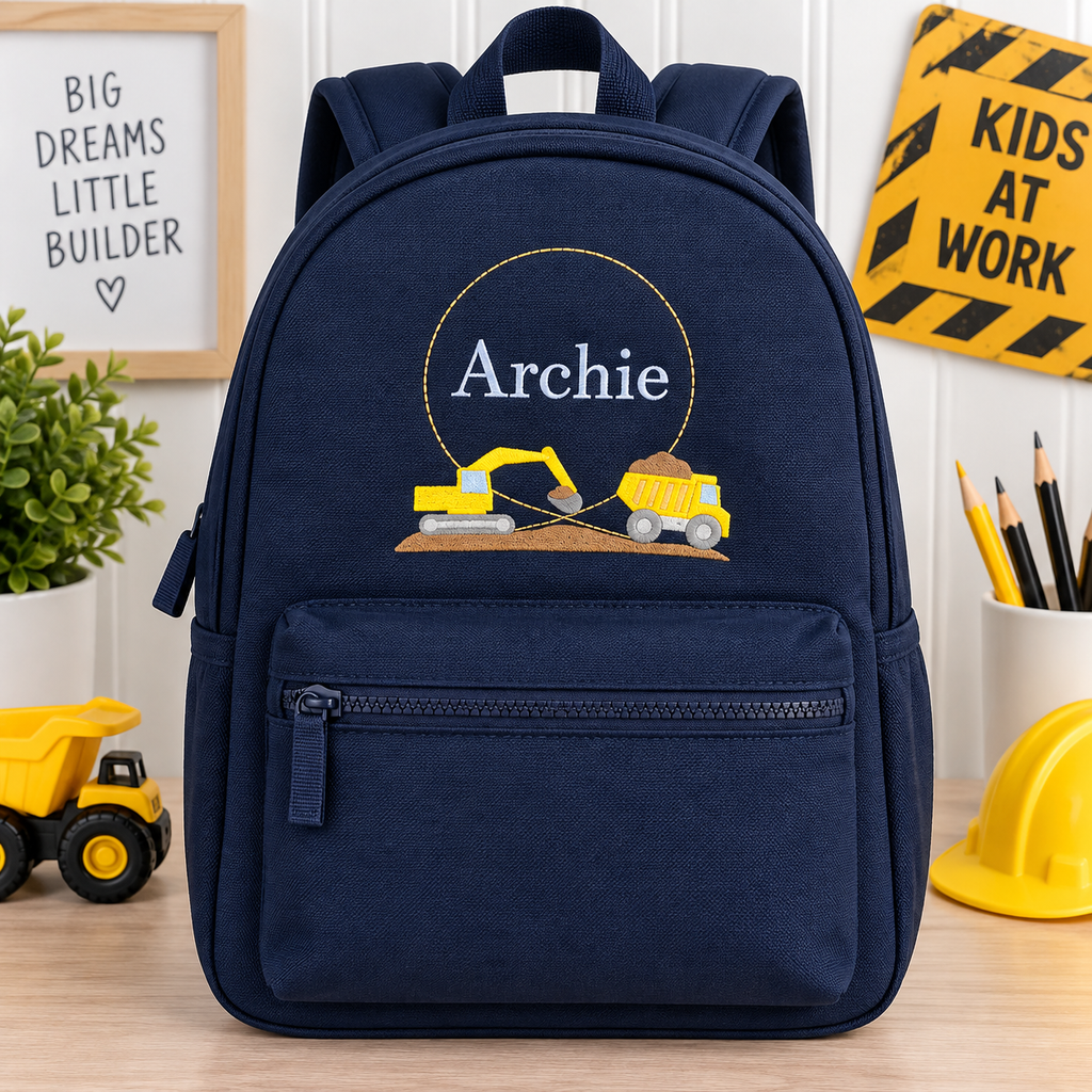 Personlised Navy Backpack