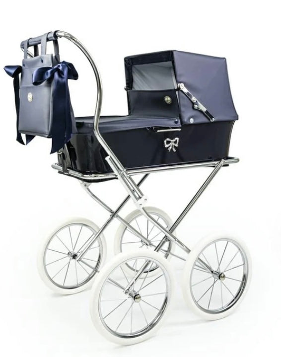 All Navy Donosti Pram By Bebelux (3 Handle Heights Available)