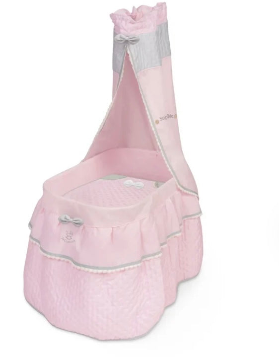 Decuevas Spanish Pink Dolls Crib/Cradle With Canopy Sophie Collection