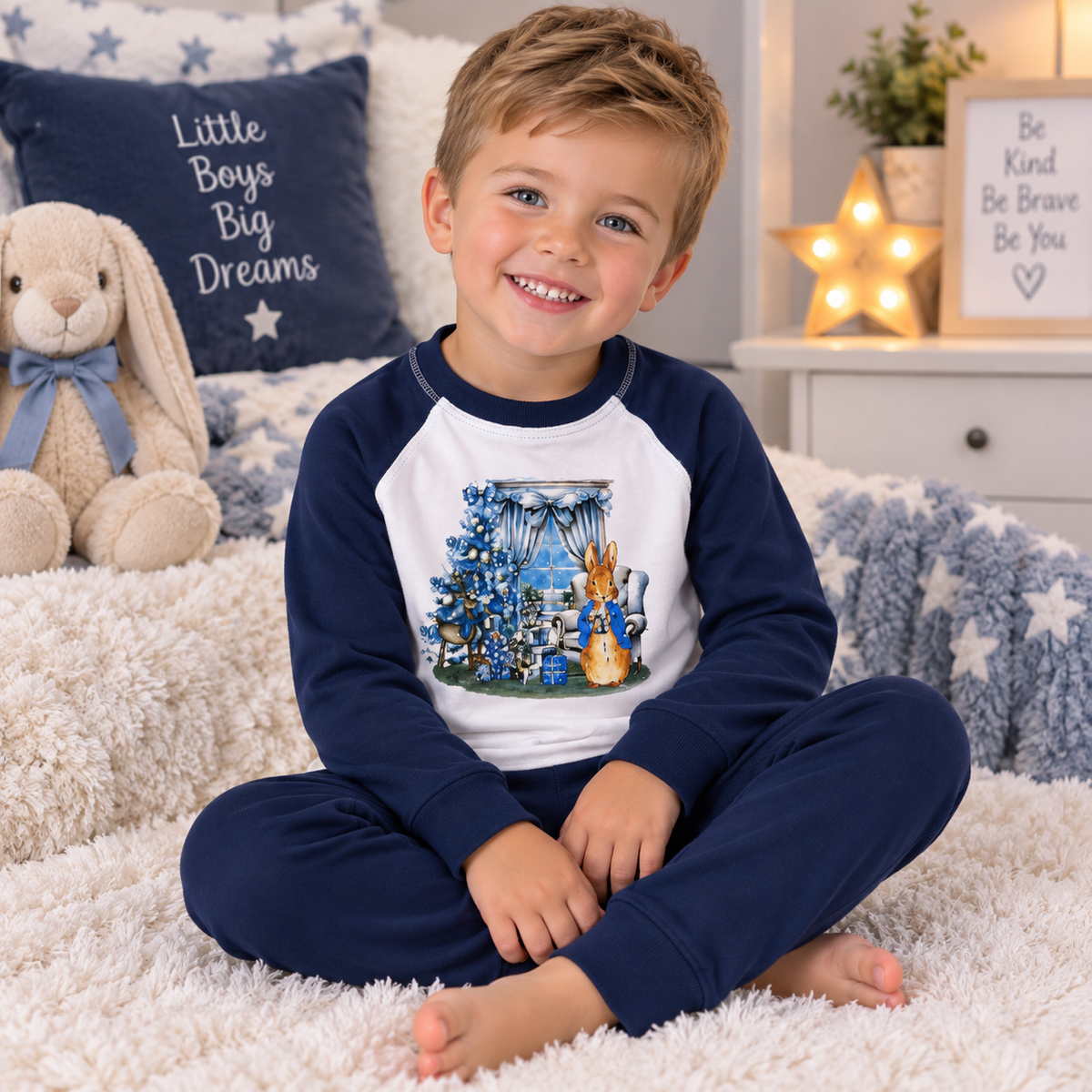 White and Navy Pyjamas
