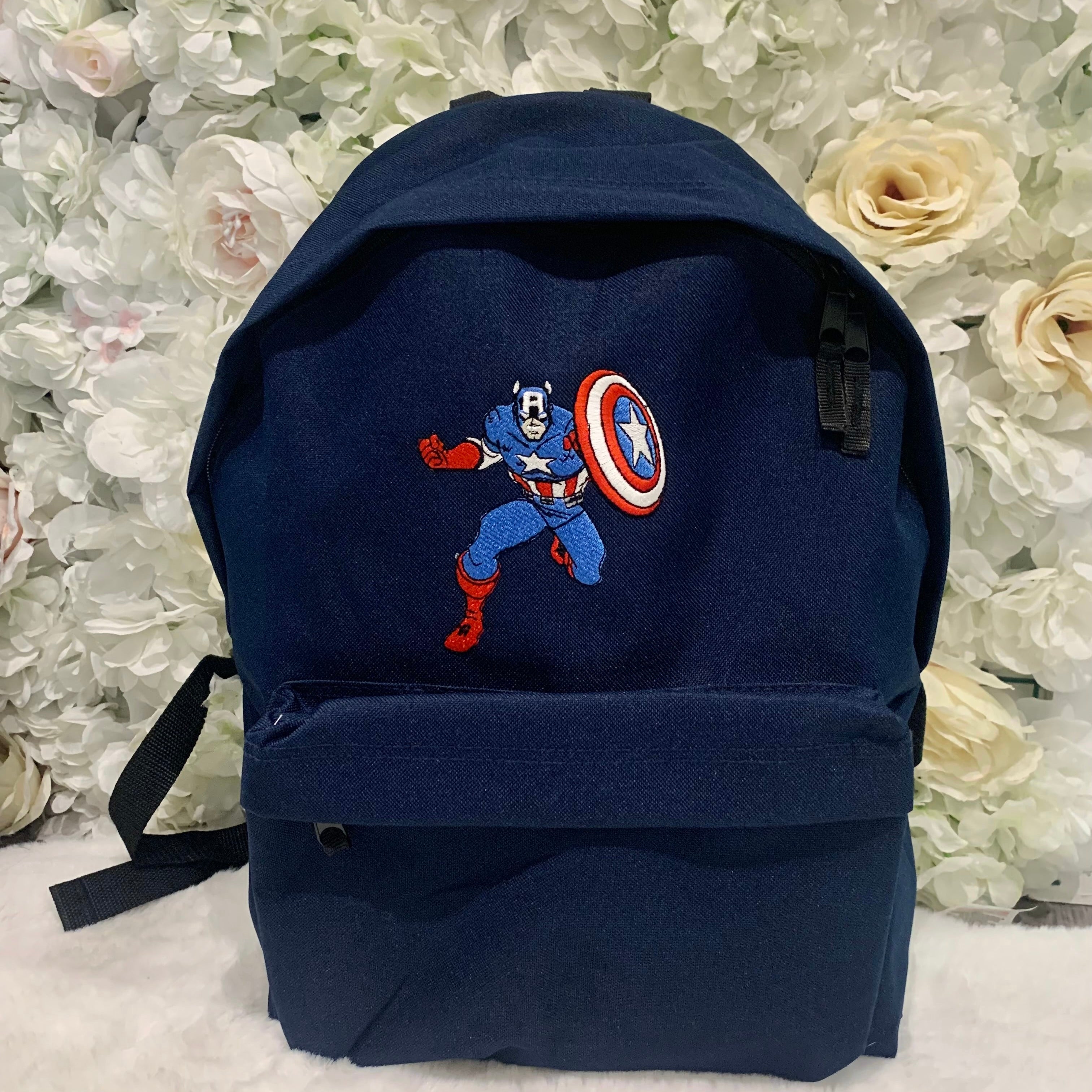 Personlised Navy Backpack