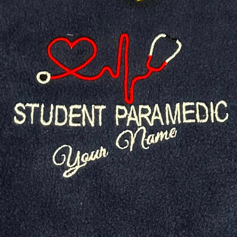 Student Paramedic Stethoscope Navy Fleece And Cardigan
