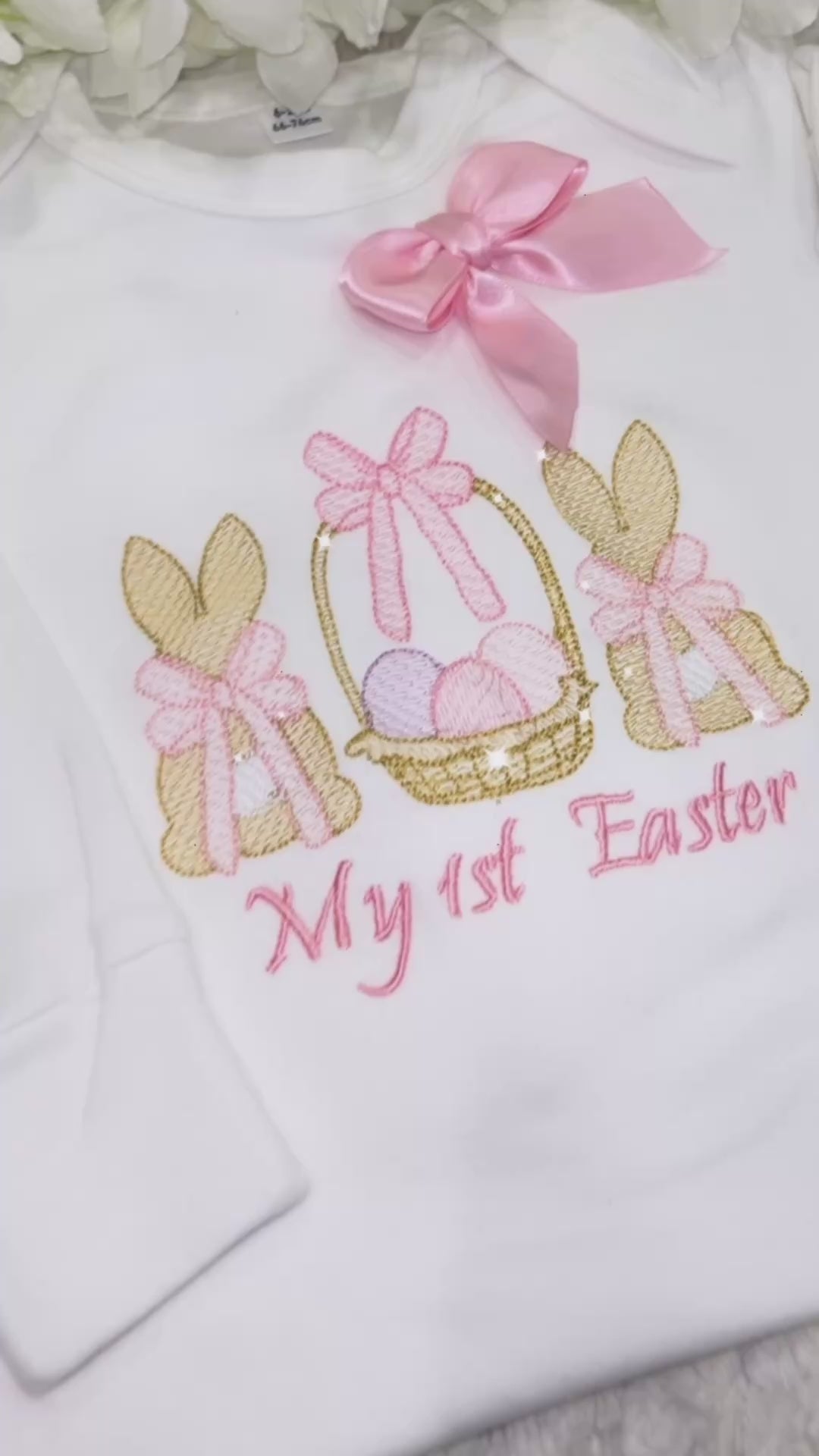 Basket easter romper baby girls