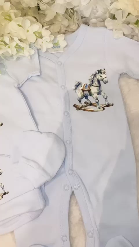 Blue Rocking Horse Set