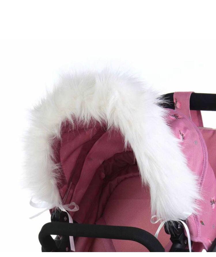 Fur Trim Dolls Pram