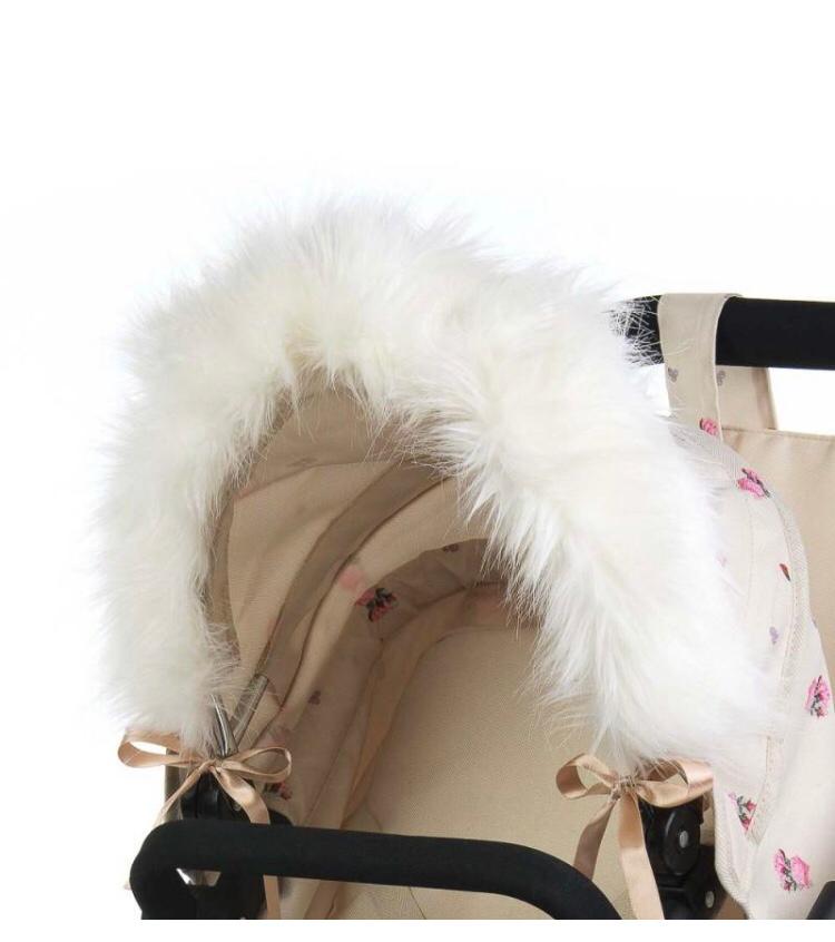 Fur Trim Dolls Pram