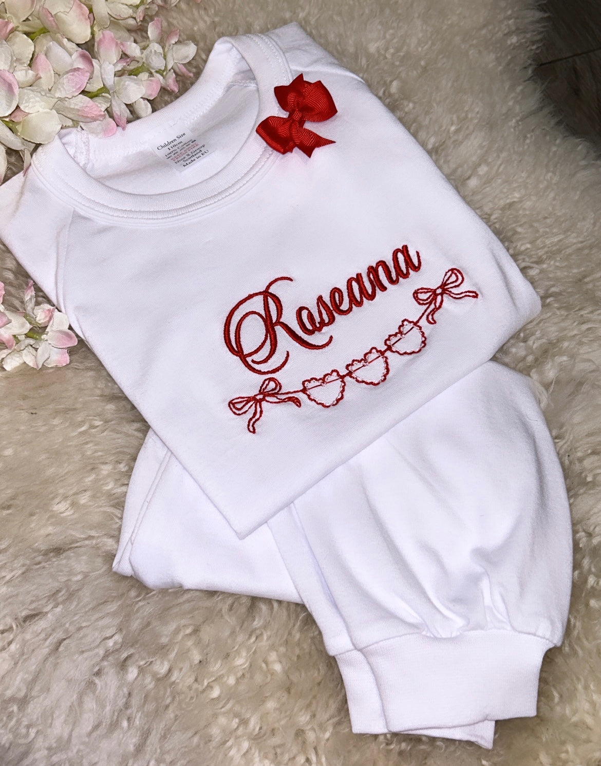 Plain White Long Sleeved Pyjamas