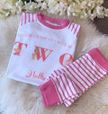 White and Pink Stripe Pyjamas